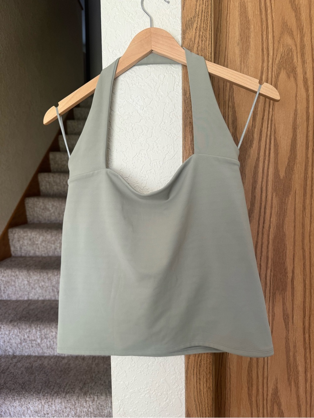 Express Sage Green Halter Tank Top